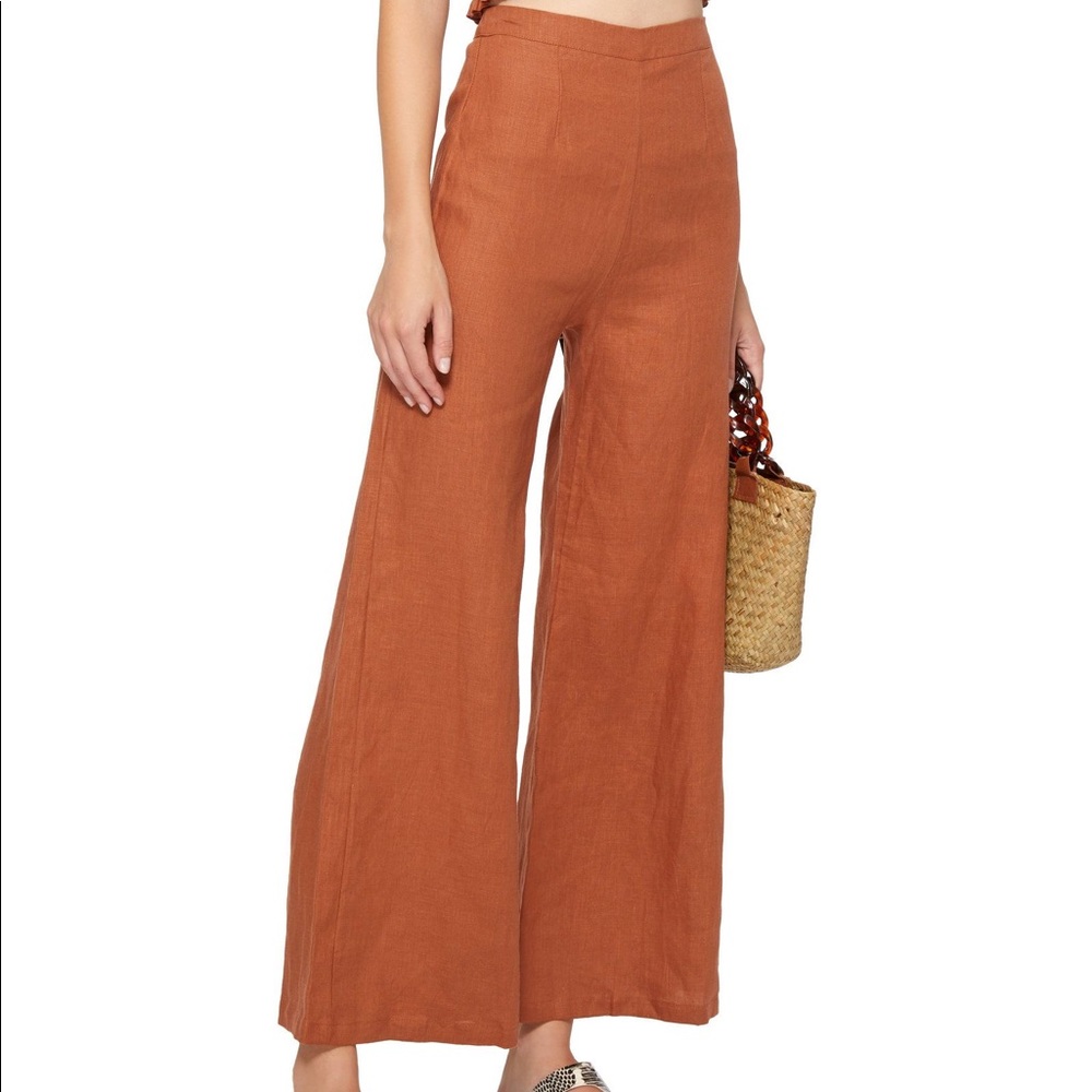 Faithfull the Brand Wide Leg Pants in Rust